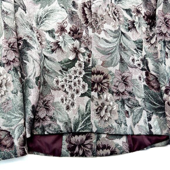 Sag Harbor 90s Boxy Tapestry Blazer Jacket Floral Purple Green Womens Sz 16 - Picture 9 of 9